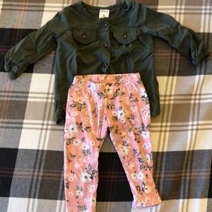 6mo button down and floral leggings set